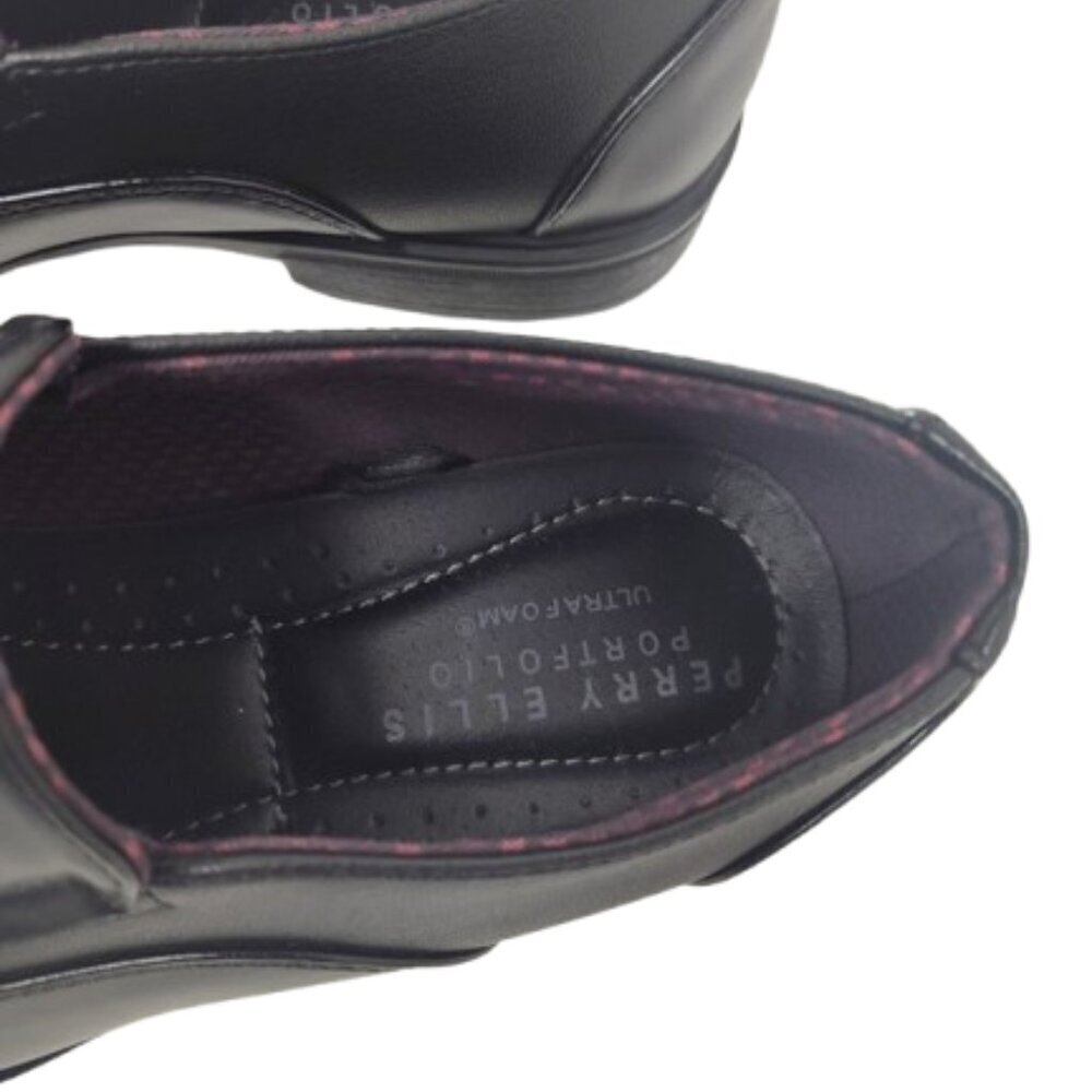 Perry Ellis Portfolio Memory Foam Men's Dress Shoe Black Size 9 - Picture 11 of 13